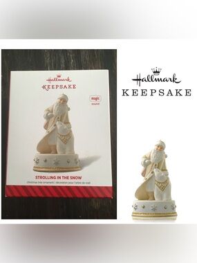 🆕HALLMARK KEEPSAKE - NWT - 2014 - STROLLING IN THE SNOW - SANTA BEAR ORNAMENT